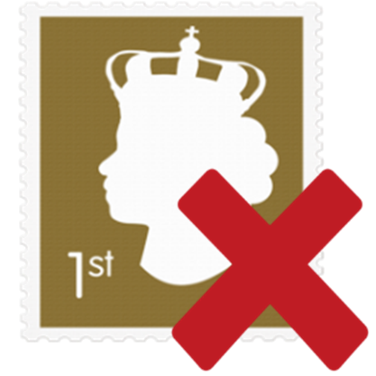 A stamp with a red cross in the right corner of the image.