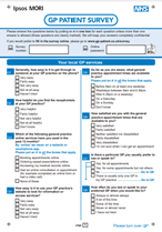 Paper survey about your GP (doctor's) practice.